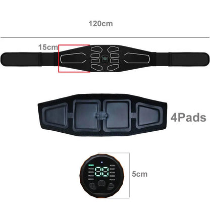 120cm Abdominal Muscle Stimulator Belt – Fitness Waist Massager & Muscle Toner for Core Training