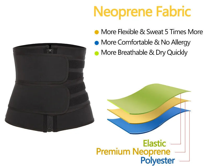 Waist Trainer Slimming Belt – Body Shaper Sport Girdle Sweat Trimmer Cincher for Fitness & Workout