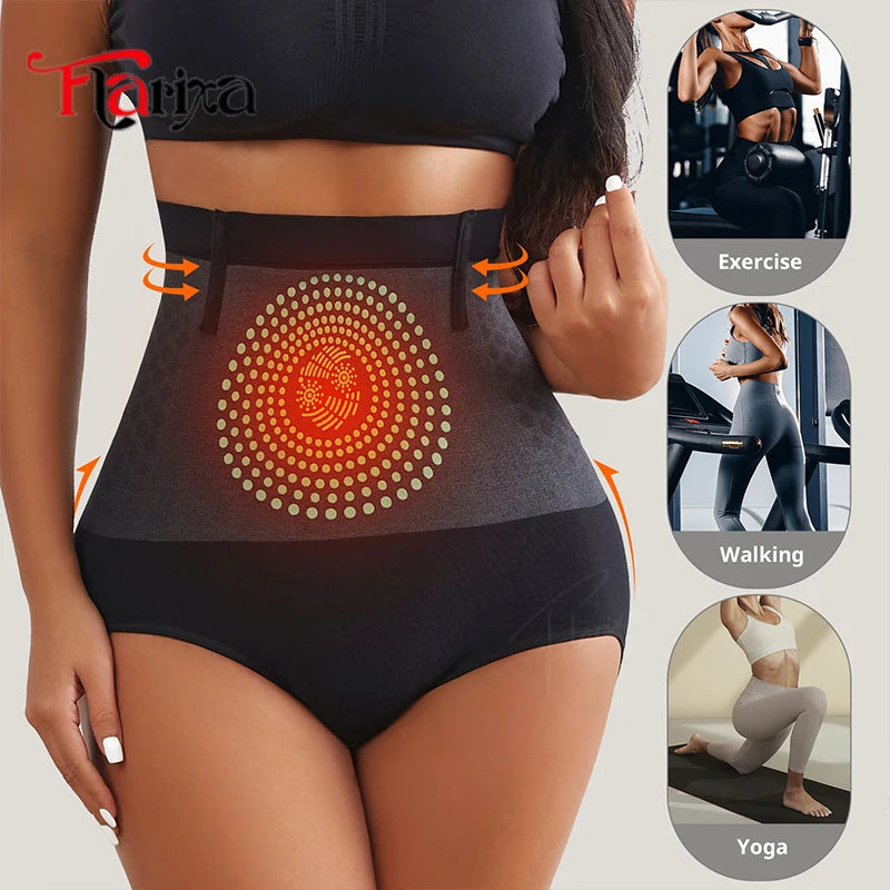 Flarixa Women’s High Waist Tummy Control Briefs Seamless Shapewear Panties