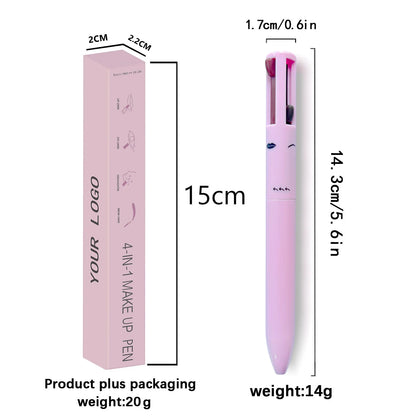 4-in-1 Multi-Functional Makeup Pencil Set – Lip Liner, Eyeliner & Eyebrow Pencil (4 Colors)