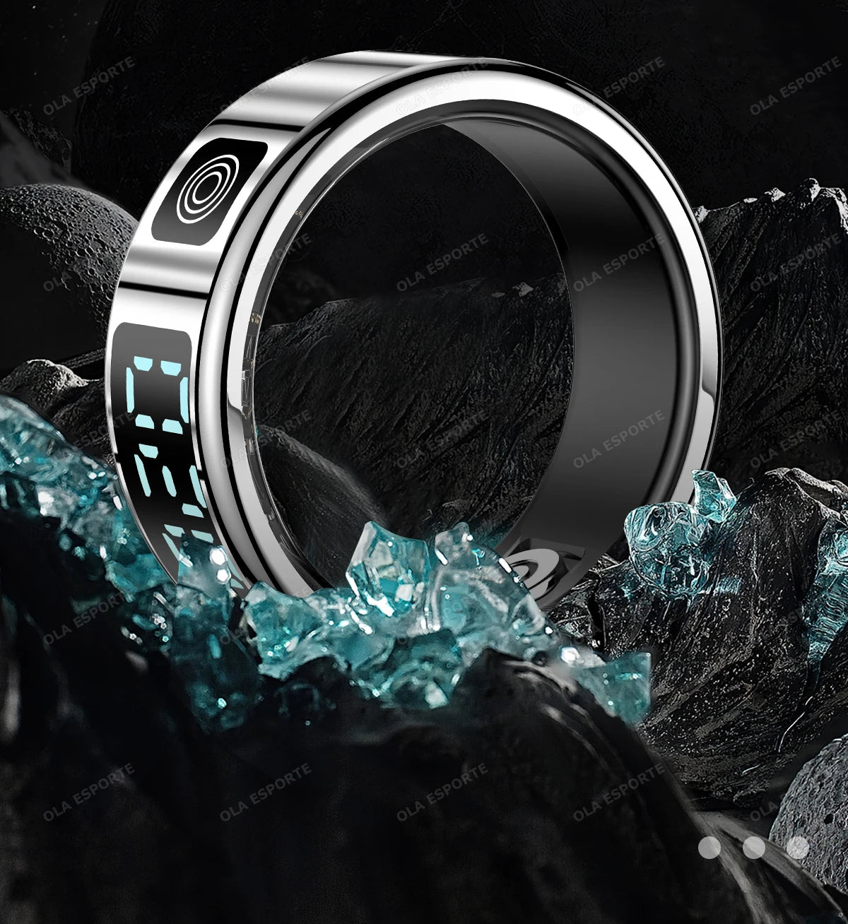Smart Ring with Touch Display Heart Rate Sleep Tracker IP68 Waterproof Android iOS