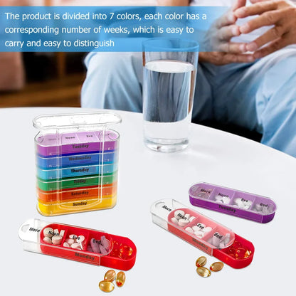 7-Day Weekly Pill Organizer Box with 28 Compartments | Large Capacity Medicine Storage Case, BPA-Free Travel Tablet Holder