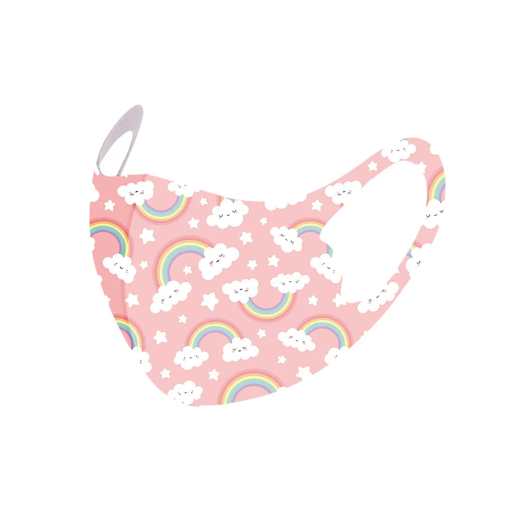 5PCS Washable Kids Face Masks – Reusable Cartoon Mouth Covers for Boys & Girls | Breathable, Comfortable, Dust-Resistant Design