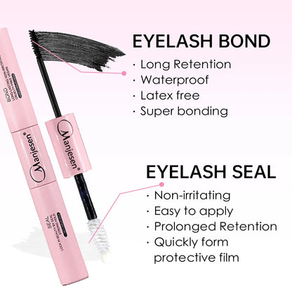 DIY Lash Extension Kit 200PCS Cluster Lashes 8-14mm with Bond & Seal Tweezers Synthetic Eyelashes Set