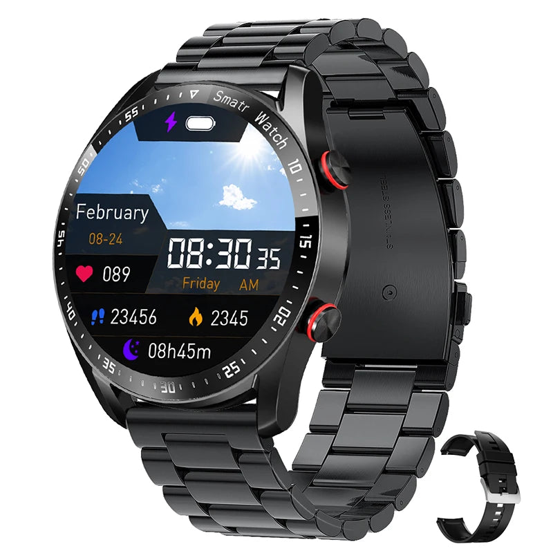 Men’s Bluetooth Smart Watch | Fitness & Activity Tracker | Call & Message Alerts | Waterproof Sports Smartwatch with Box