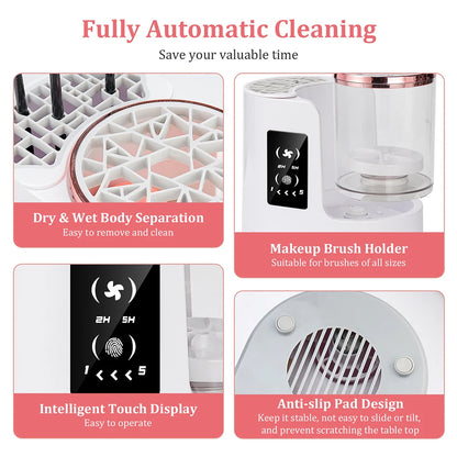 Automatic Makeup Brush Cleaner & Dryer – Electric Cosmetic Brush Washing Machine, Air Drying Stand