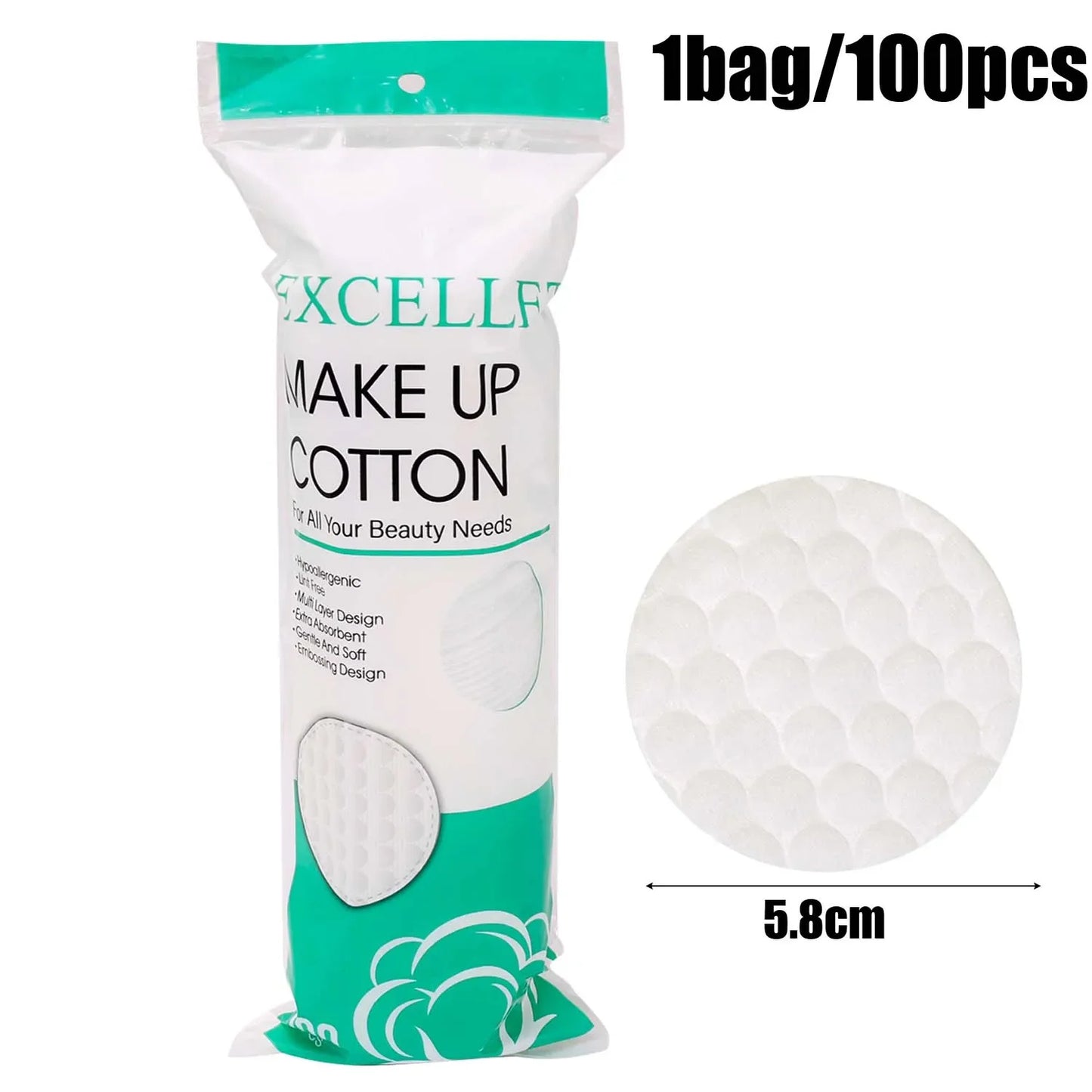 100-200pcs Disposable Cotton Pads – Soft Round Cleansing Pads for Face, Makeup Removal & Nail Polish Remover
