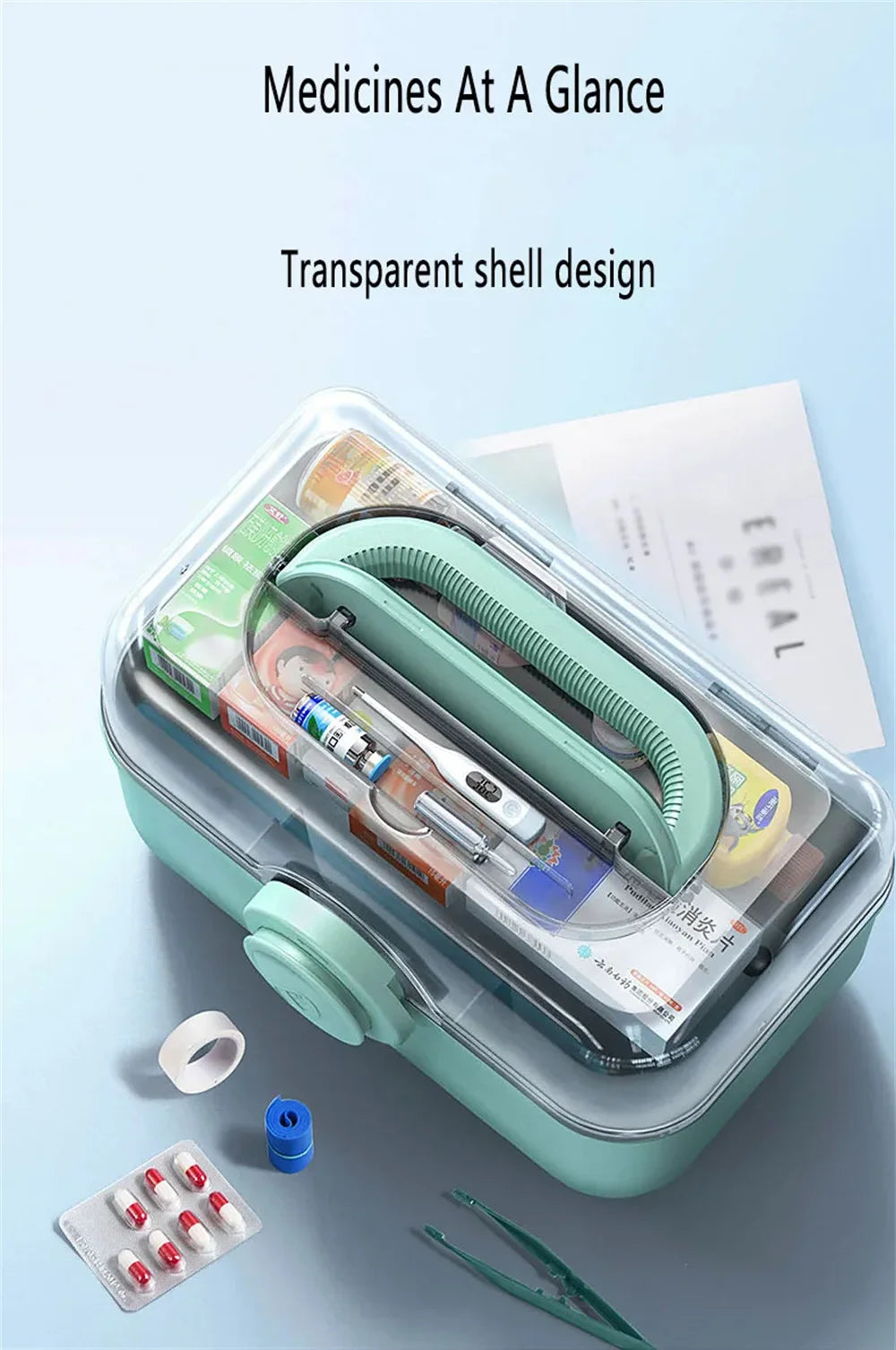 Large Capacity Portable Medicine Storage Box – Multi-Layer First Aid Organizer Case
