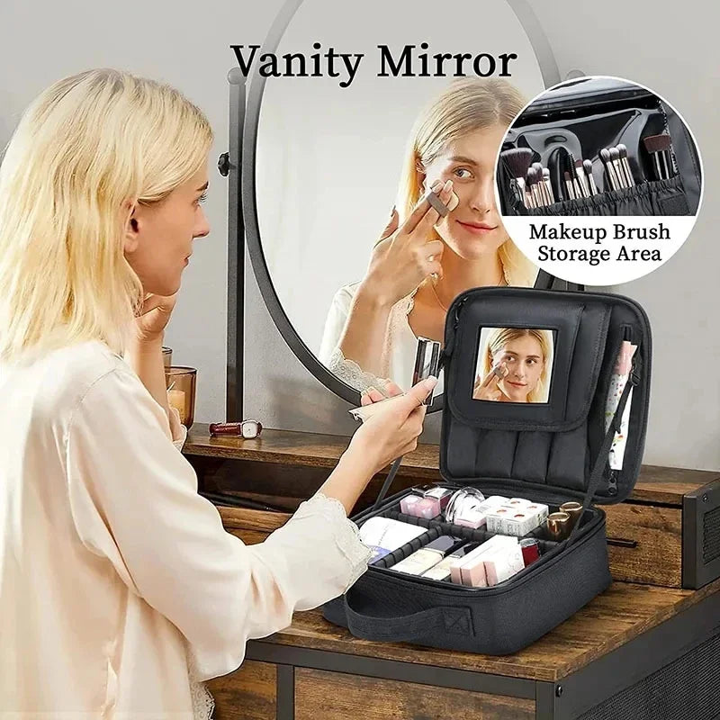 Professional Makeup Case Travel Cosmetic Organizer Waterproof Beauty Storage Bag