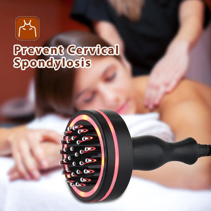 Heated Vibration Body Massage Brush with Microcurrent & LED Light – Electric Body Massager for Relaxation