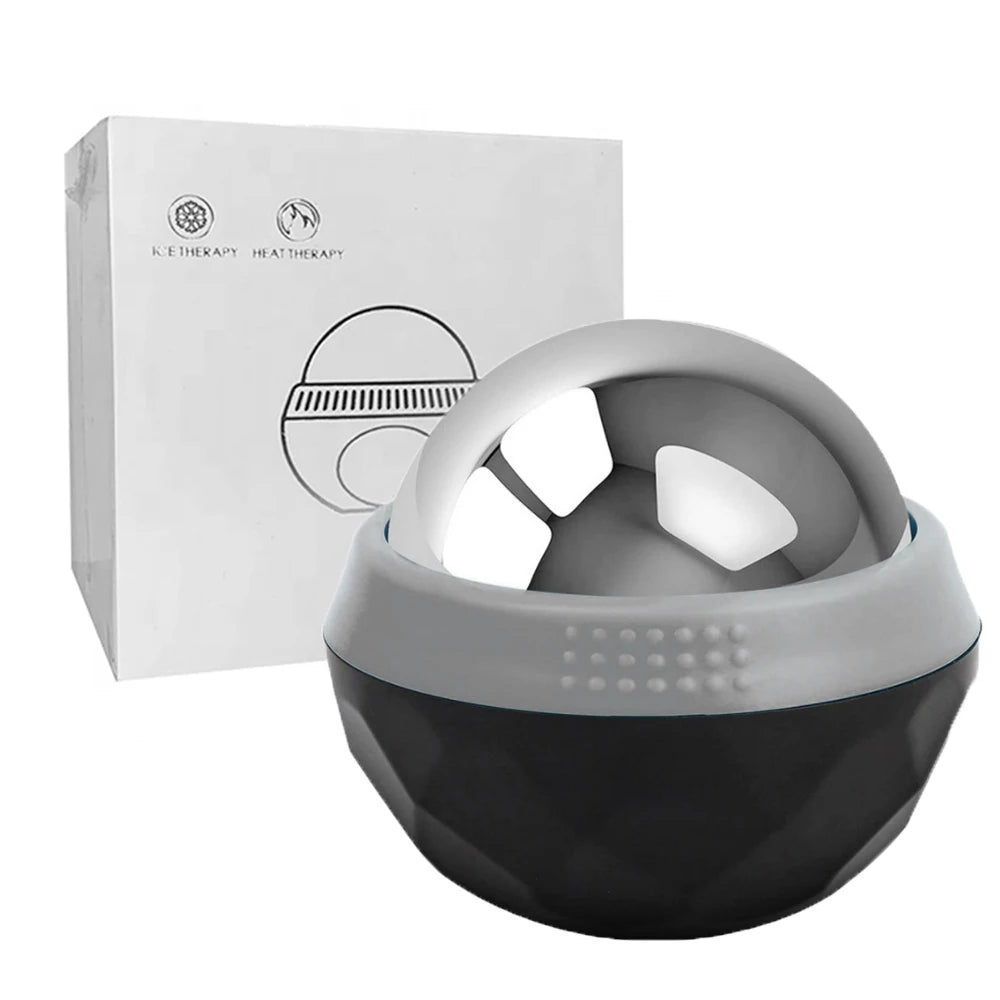 Hot & Cold Stainless Steel Massage Roller Ball – Body & Face Ice Roller for Muscle Massage