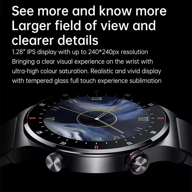 Men’s Bluetooth Call Smart Watch with GPS – AMOLED Full Screen Fitness Tracker for iOS & Android