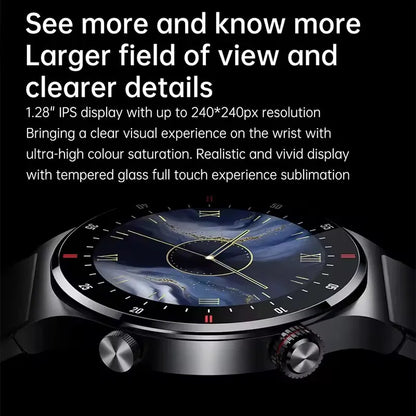 Men’s Bluetooth Call Smart Watch with GPS – AMOLED Full Screen Fitness Tracker for iOS & Android