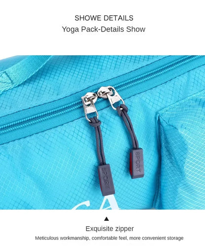 Yoga Mat Carrying Bag with Zipper Pockets – Large Capacity Fitness Gym Knapsack, Waterproof Sports Yoga Mat Holder (Women)