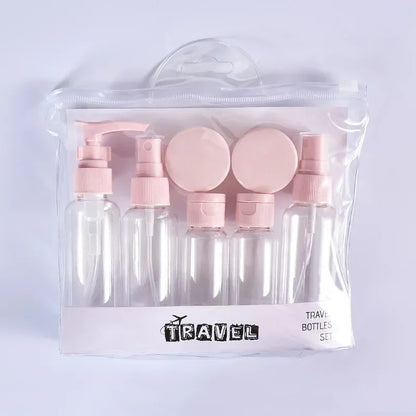 7PCS Travel Refillable Bottle Set with Clear Bag – Portable Toiletry Kit for Shampoo, Lotion, Body Wash, Skincare & More