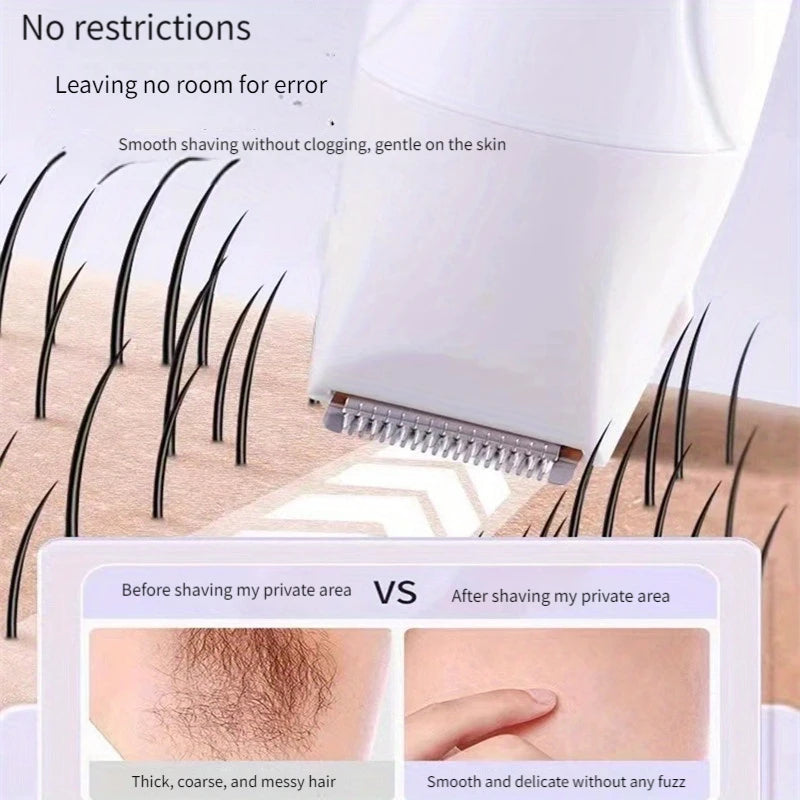Electric Hair Trimmer for Women – Waterproof, Painless Razor for Bikini, Arms, Legs, and Face Hair Removal