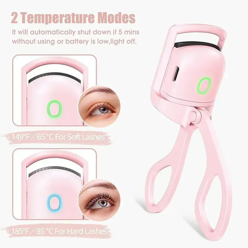 Electric Heated Eyelash Curler – USB Rechargeable, Fast Heating, Portable Lash Lifter for Long-Lasting Curl
