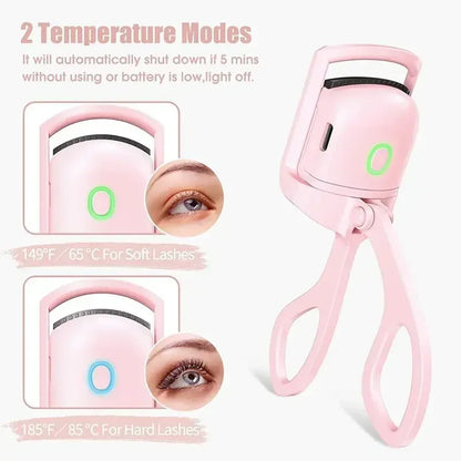 Electric Heated Eyelash Curler – USB Rechargeable, Fast Heating, Portable Lash Lifter for Long-Lasting Curl