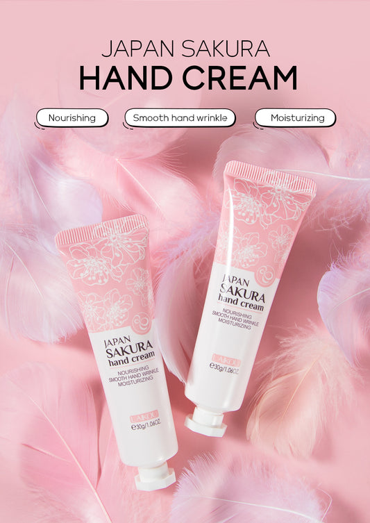 LAIKOU Sakura Hand Cream – Whitening, Anti-Wrinkle, Moisturizing, Anti-Crack, 30g Korean Skincare
