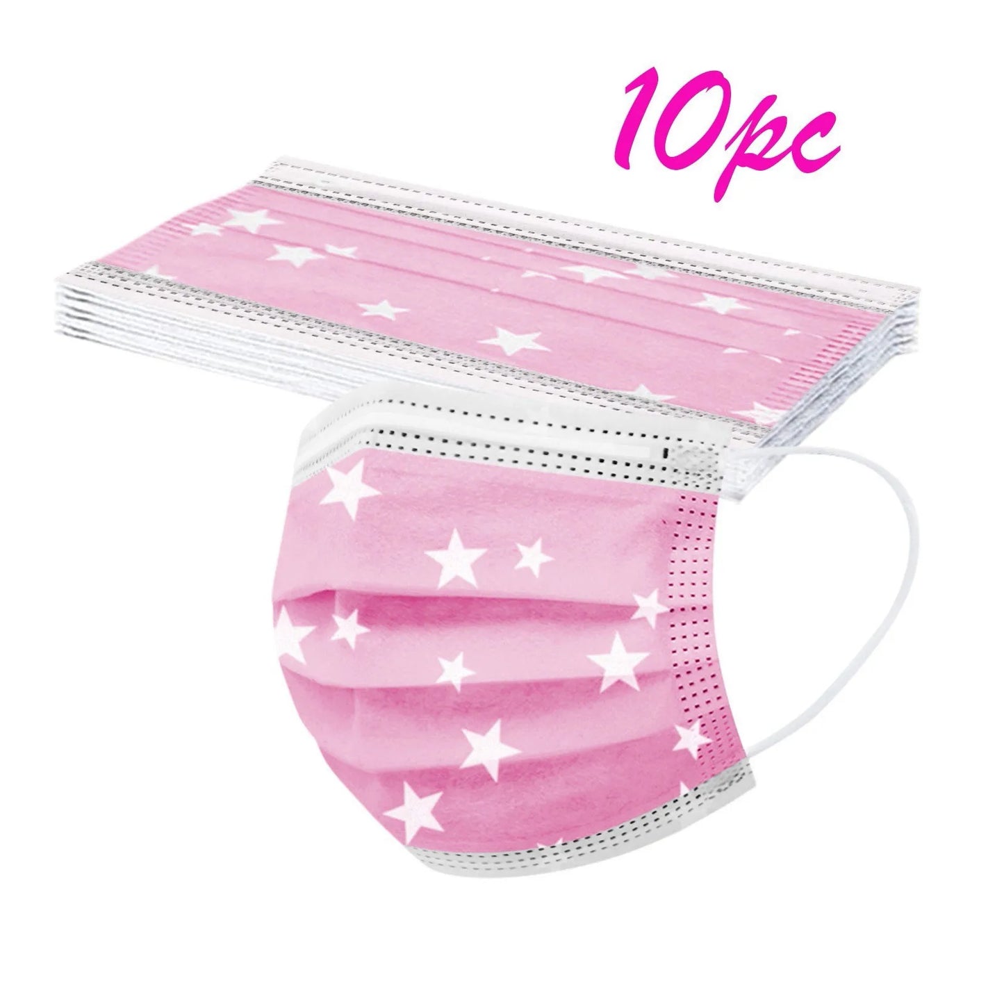 50PCS 3-Ply Disposable Face Masks with Ear Loops – Breathable Protective Masks for Adults, Bulk Pack Mascarillas Desechables