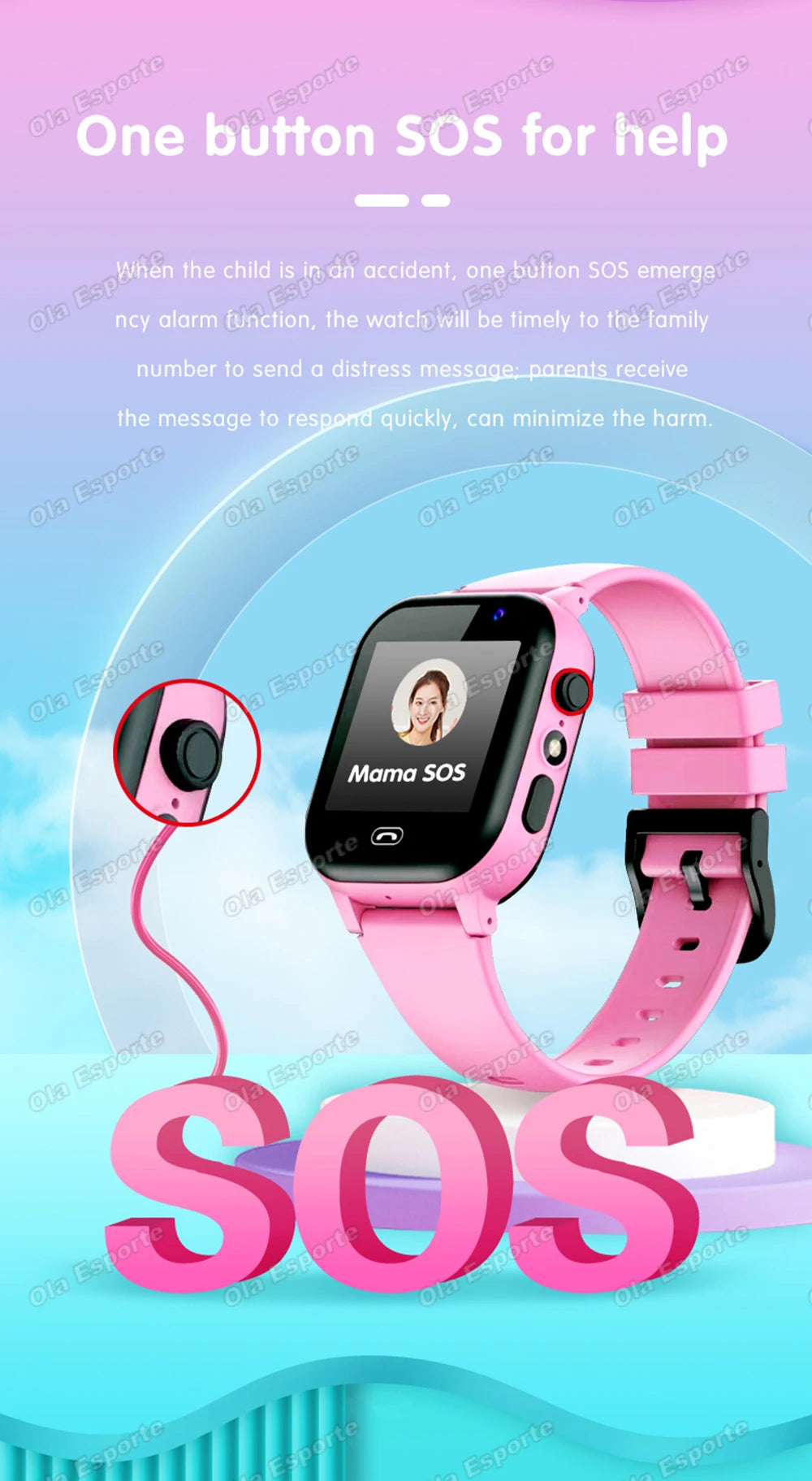 Kids 4G Smart Watch SIM Card Phone SOS Call Camera GPS Touch Screen Watch