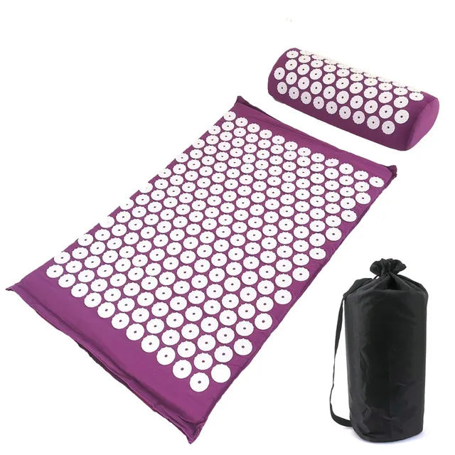 Premium Quality Yoga Massage Pads – Large Touchpoints for Neck, Back & Foot Relief, Household Massage Pillow in Purple