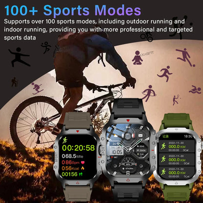 KESHUYOU 2.01” Smart Watch with LED Flashlight | Bluetooth Calling | Fitness & Activity Tracker | Life Waterproof | Android & iOS