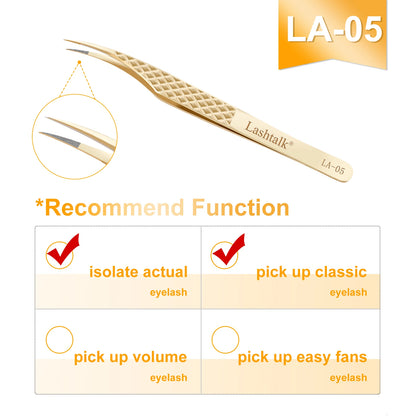 Lashtalk Eyelash Extension Tweezers Makeup Tools From Nagaraku Stainless Steel Non-magnetic Volume FakeLashes Supplies Accurate