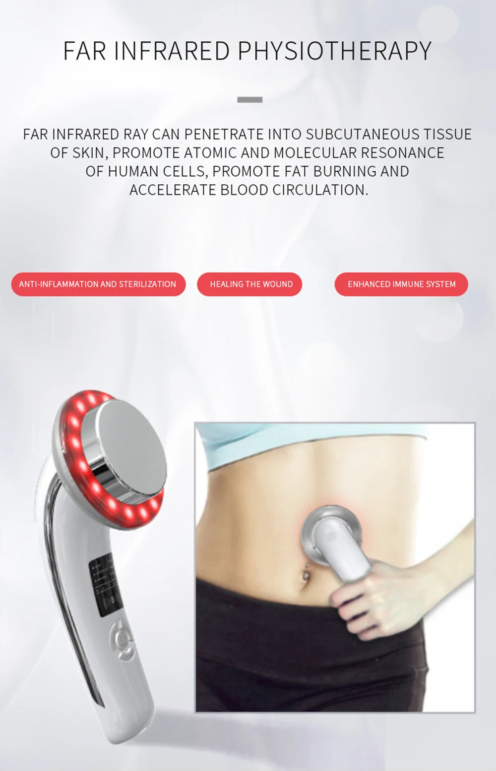 6-in-1 EMS Ultrasonic Body Slimming & Face Lifting Massager Machine – Infrared Therapy