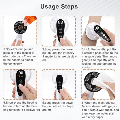 Electric Vibrating Body Massager with Heat & Red Light – Handheld Skin Firming & Body Sculpting Device