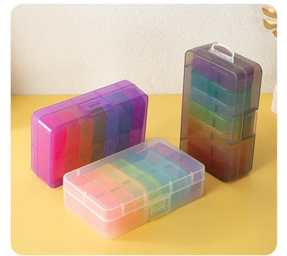 Weekly Pill Organizer 7 Day Pill Box Portable Medicine Tablet Storage Case Travel Container