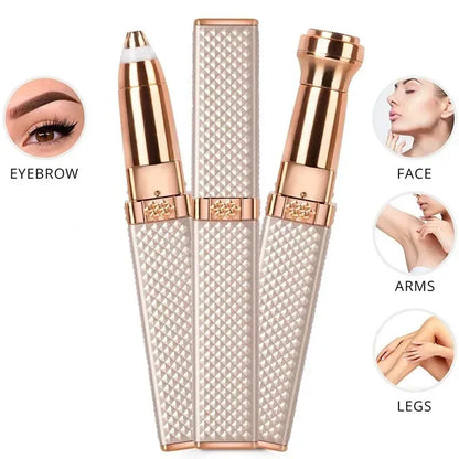 1PC Rechargeable 2-in-1 Eyebrow Razor & Facial Hair Shaver with LED Light – Painless Peach Fuzz, Eyebrow, Lip & Facial Hair Removerver Electric Eyebrow Shaver Women's Hair Remover