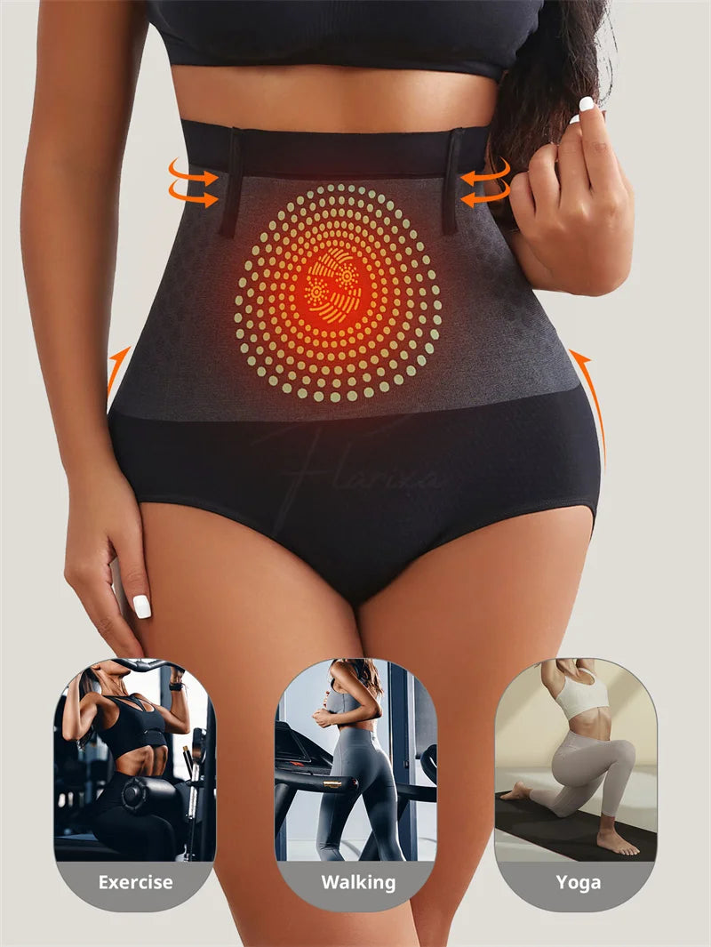 Flarixa Women’s High Waist Tummy Control Briefs Seamless Shapewear Panties