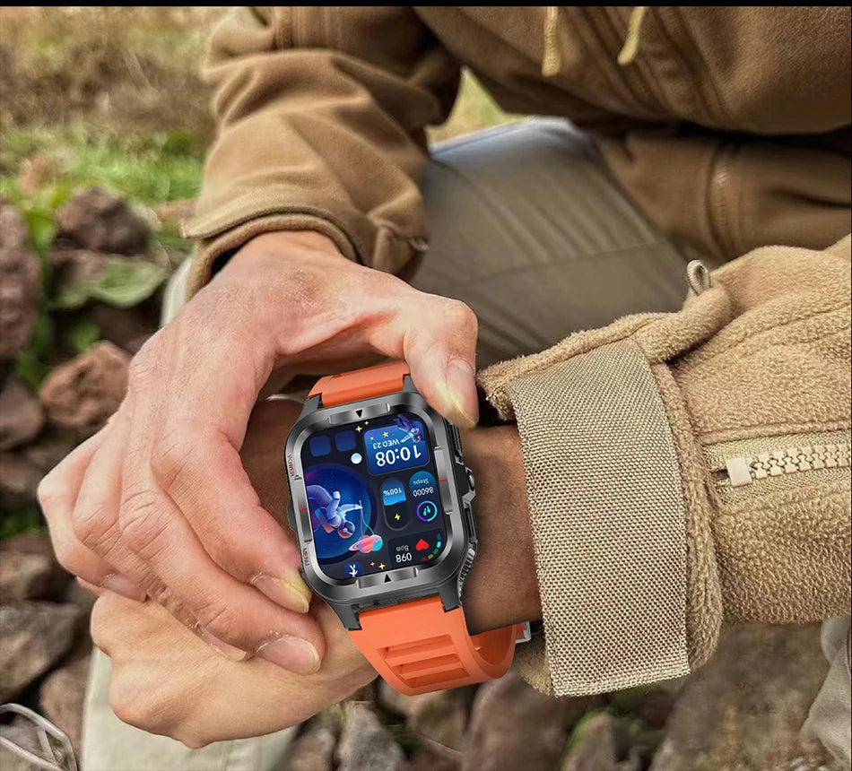 Men’s GPS Sports Smart Watch | Bluetooth Call | 480mAh Long Battery | LED Flashlight | 100+ Sport Modes | Life Waterproof