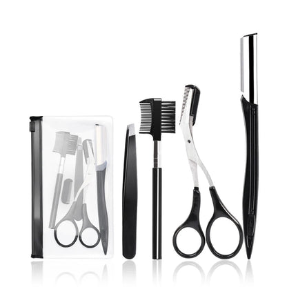 3–11PCS Eyebrow Grooming Tool Set – Stainless Steel Scissors, Tweezers, Razor & Brow Comb Makeup Kit