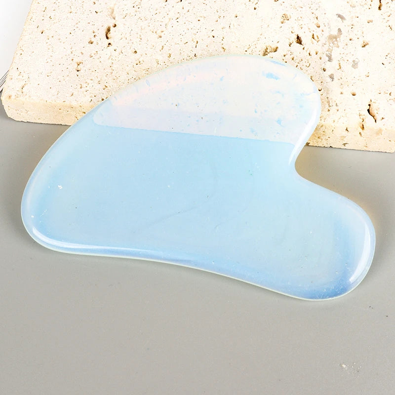 Natural Stone Gua Sha Facial Massage Tool Rose Quartz Amethyst Face Care Scraping Tool