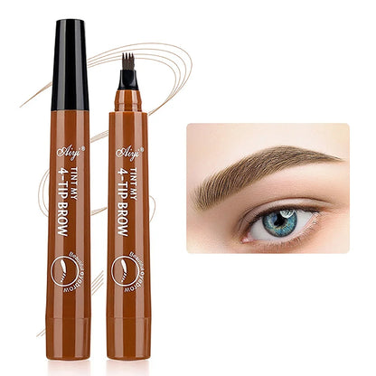 4 Tip Eyebrow Pencil Waterproof Long Lasting Micro Fork Brow Pen Natural Look