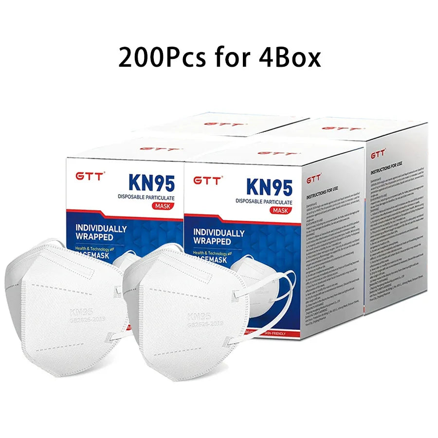 KN95 Face Masks 5-Layer Protective Masks Individually Wrapped Breathable Foldable