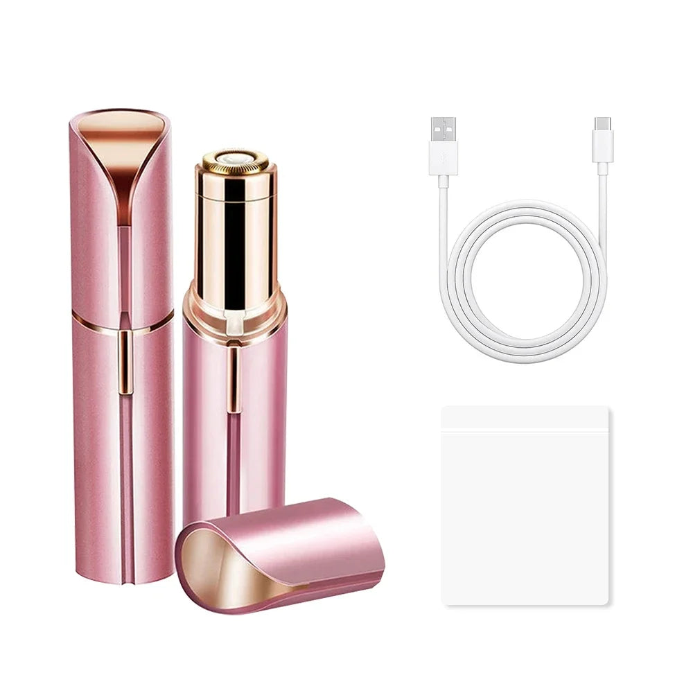 Electric Facial Hair Remover – Lipstick-Style Painless Epilator for Eyebrows, Upper Lip, Bikini & Sensitive Areas