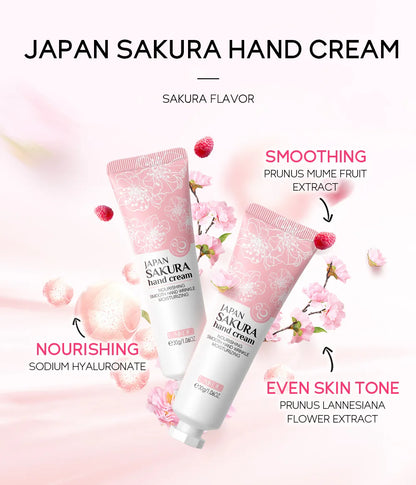 LAIKOU Sakura Hand Cream – Whitening, Anti-Wrinkle, Moisturizing, Anti-Crack, 30g Korean Skincare