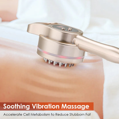 Heated Vibration Body Massage Brush with Microcurrent & LED Light – Electric Body Massager for Relaxation