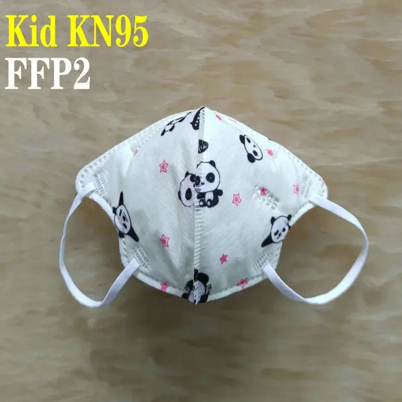 Kids KN95/FFP2 Face Masks – 5-Layer Protective Cartoon Design, Comfortable CE-Certified Disposable Masks for Boys & Girls (Ages 3–15)