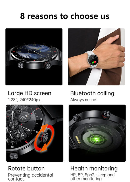 Men’s Bluetooth Call Smart Watch with GPS – AMOLED Full Screen Fitness Tracker for iOS & Android
