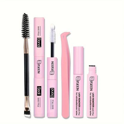 Lash Bond & Seal 10ml with 5ml Lash Glue Remover Kit – DIY Lash Extension Set with Tweezers & Eyelash Curler, Long-Lasting Lash Adhesive