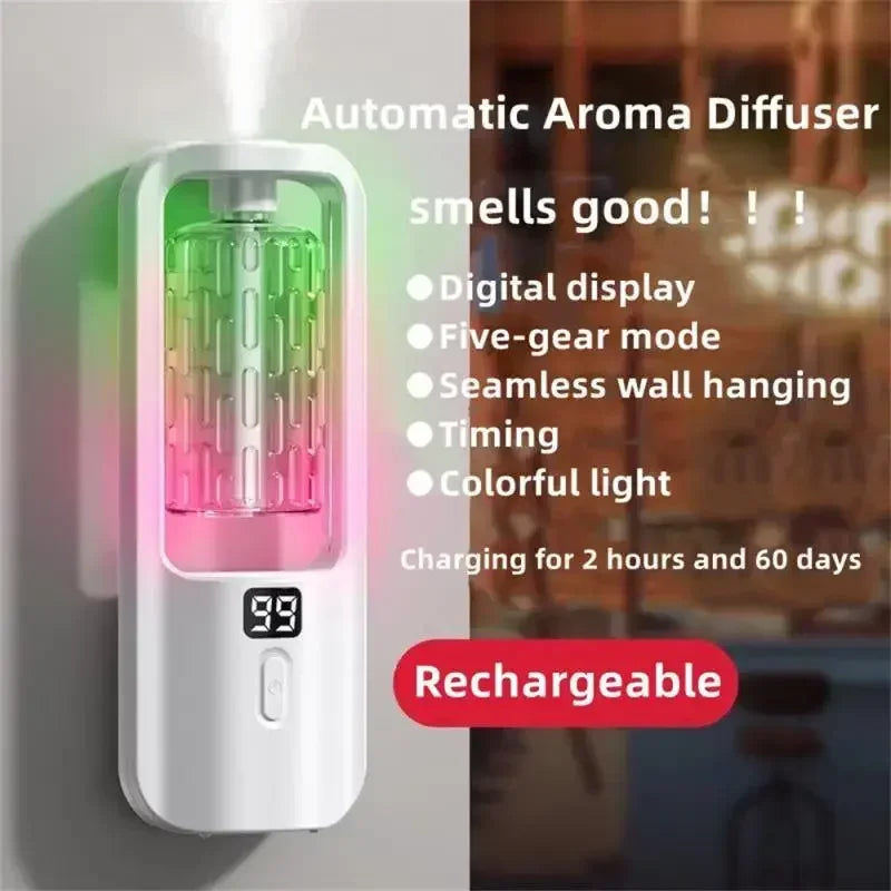 5-Gear Wall-Mounted Aroma Diffuser – Essential Oil Humidifier & Air Freshener for Bedroom, Bathroom, or Office