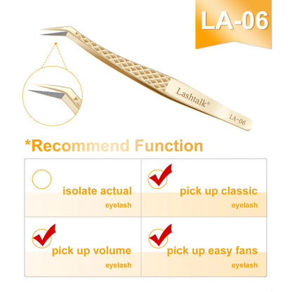 Lashtalk Eyelash Extension Tweezers Makeup Tools From Nagaraku Stainless Steel Non-magnetic Volume FakeLashes Supplies Accurate