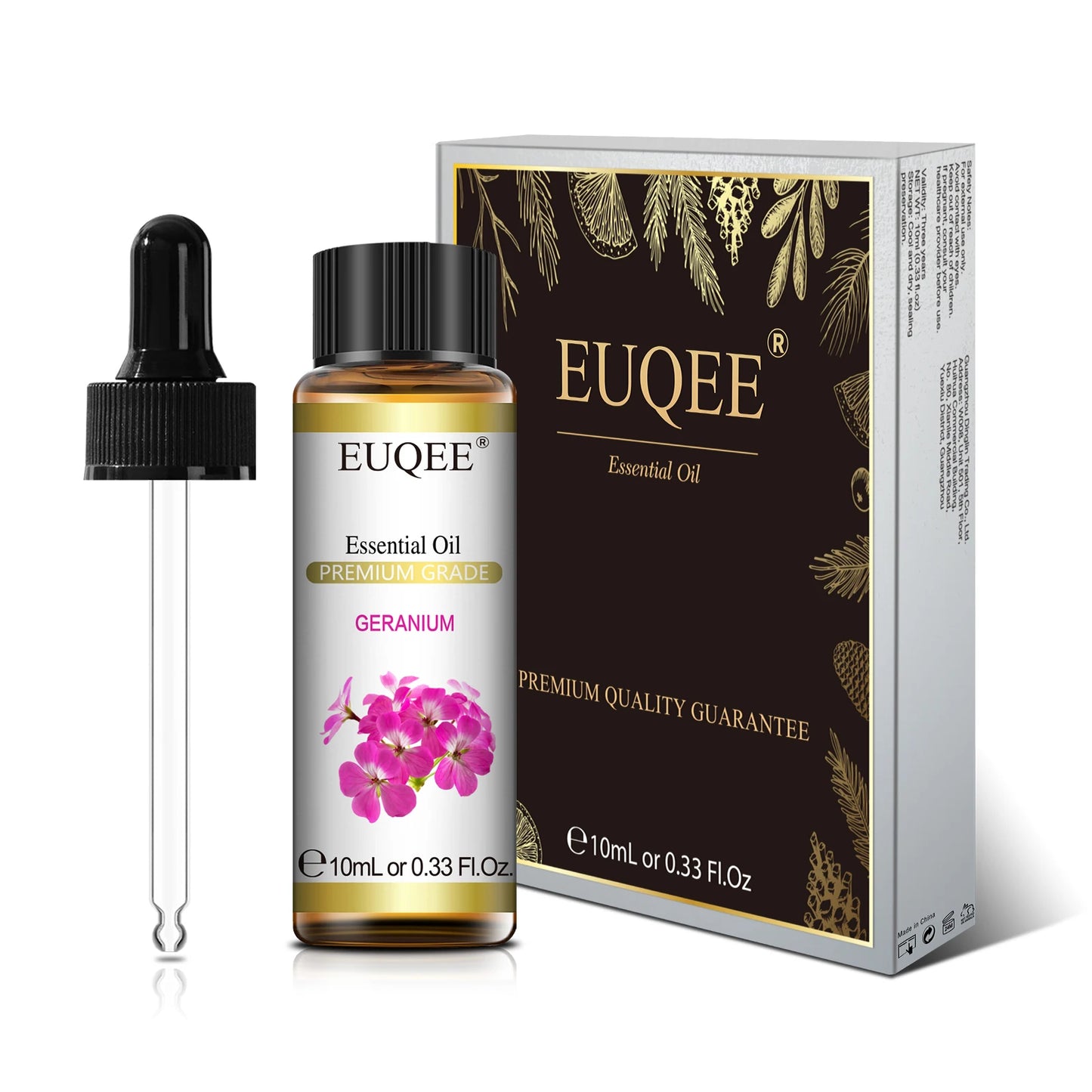 EUQEE 10ml Natural Plant Essential Oil with Dropper – Pure Lavender, Jasmine, Eucalyptus, Vanilla Oils for Diffuser, Humidifier, Aromatherapy
