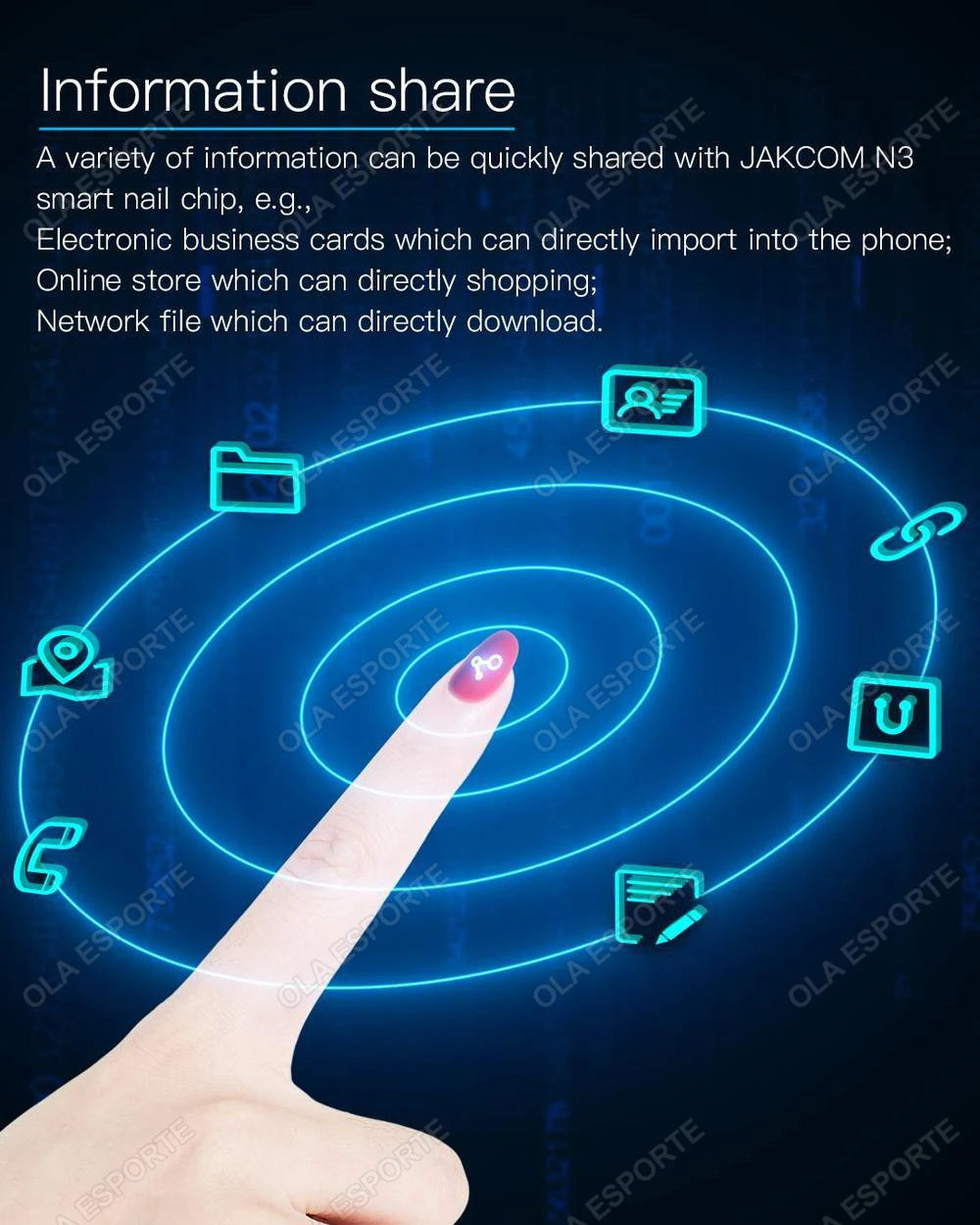 NFC Smart Nail Chip Tag for Android iPhone Virtual Call SOS Contact Waterproof