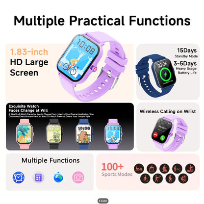 Smart Watch 1.83" HD Bluetooth Call Fitness Tracker for Android iPhone