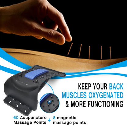 Adjustable Back Stretcher & Lumbar Support Device – Multi-Level Spine Board for Lower & Upper Back Pain Relief, Stretching & Massage